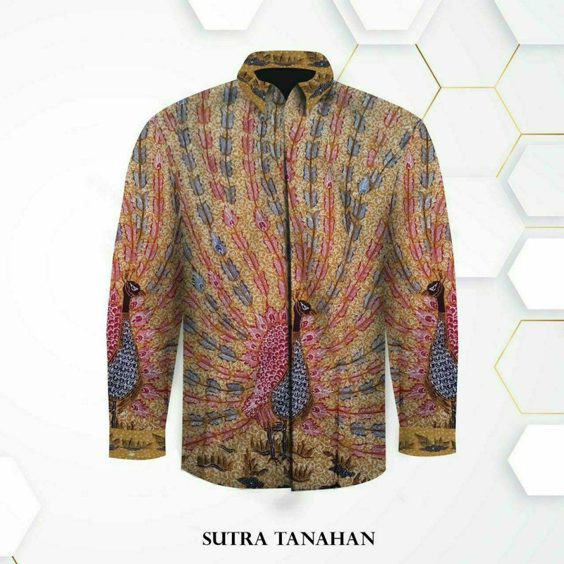 Kain batik tulis sutra tanahan kemeja batik tulis pria asli ST95