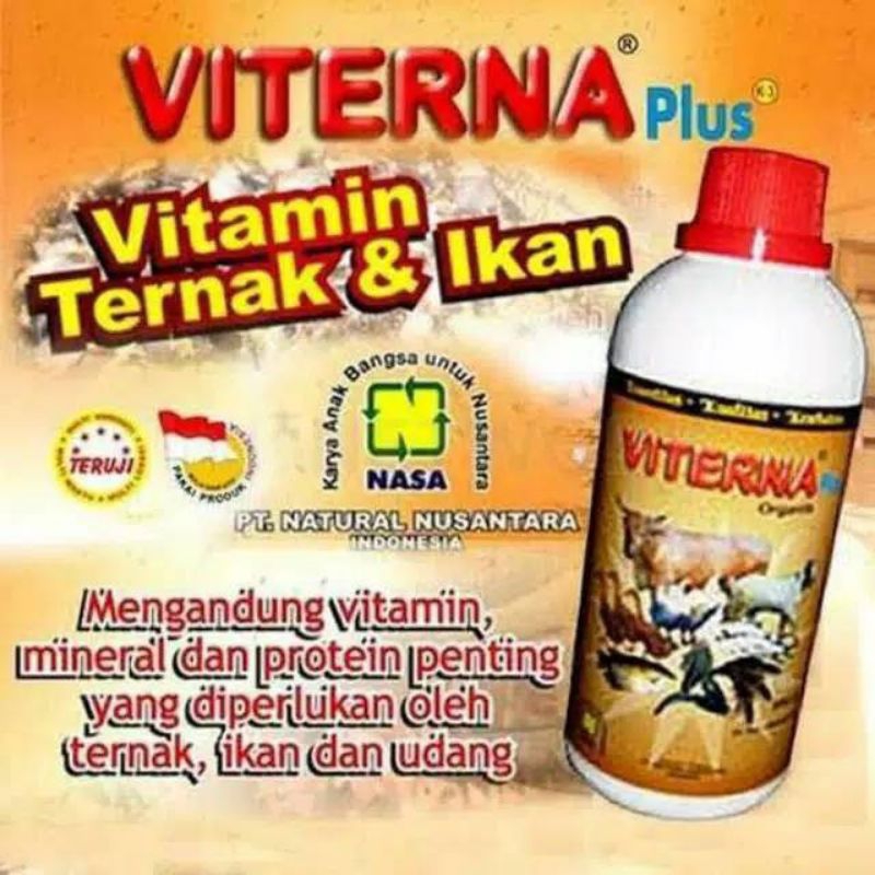 COD Gratis Viterna Plus Nasa Kemasan 500 CC Viterna Vitamin Penggemuk Ternak Ikan Udang Ayam Sapi Ka
