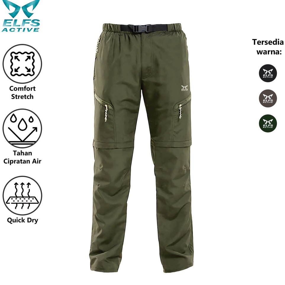 Grosir Terpopuler  ELFS ACTIVE Celana Gunung Sambung Wanita Size S  XXL PDL 2in1 Mountain Pants Outd