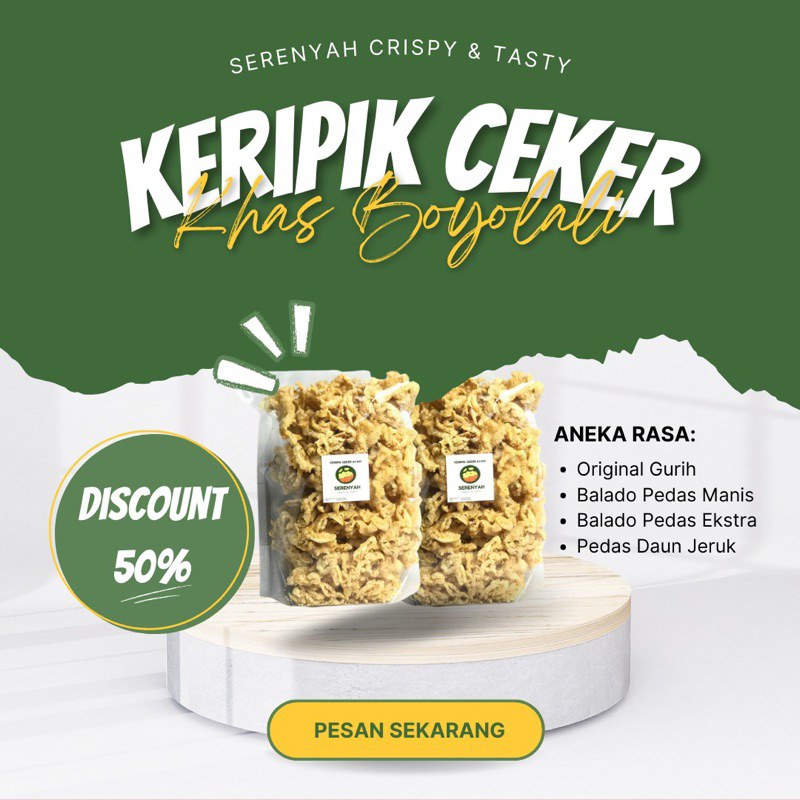 

Serenyah Keripik Ceker Rasa Original Gurih Oleh-Oleh Khas Boyolali 200gr (Bisa COD)