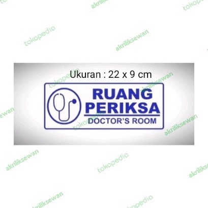 

Promo Hebat Akrilik Sign Ruang Periksa Sign label Acrylic Ruang Periksa