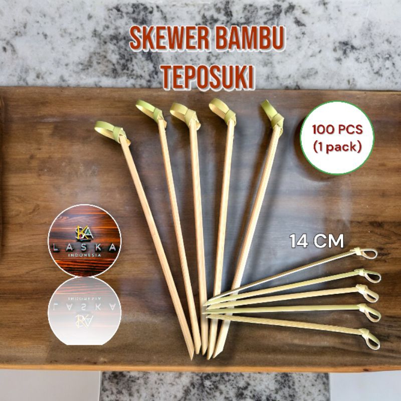 Tusuk Garnish Teposuki 14 cm - Skewer Garnish Simpul B - isi 100