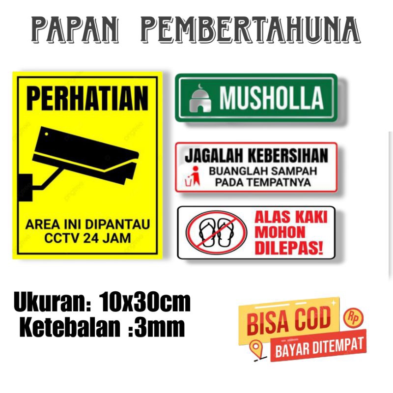 

papan pemberitahuan stiker pemberitahuan