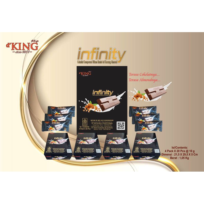 

1 Kotak (20 Pcs) Infinity Wafer Almond d'King