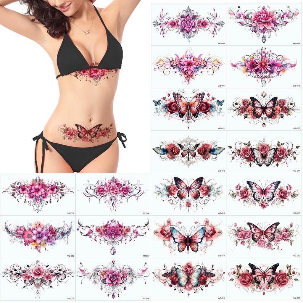 rcsbeauty  tato temporer tubuh wanita stiker tato temporary tato kupu kupu