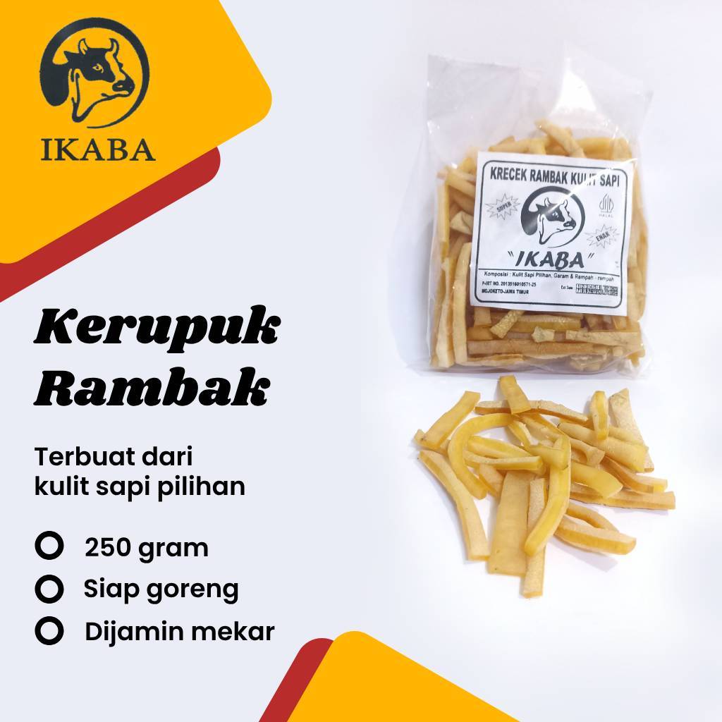 

Krecek krupuk rambak KULIT SAPI (STIK SUPER) 250gram