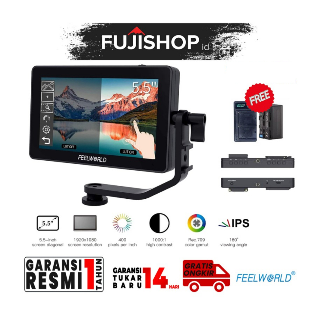 Feelworld F6 Plus Monitor 5,5 Inch - 4K Monitor Kamera Garansi Resmi