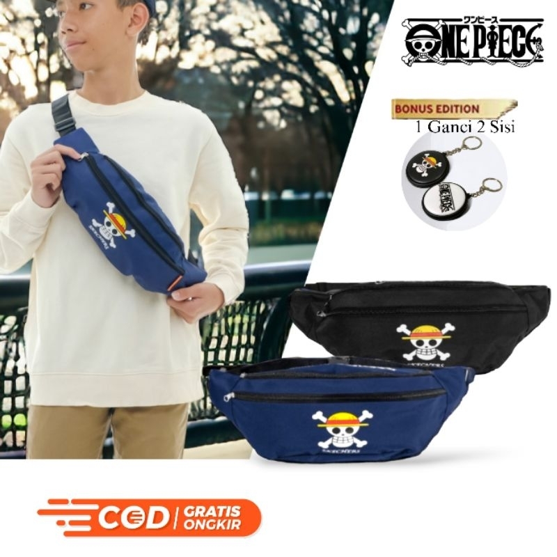 Waistbag Anime One Piece | Tas Pinggang Distro Uniseks | Tas Slempang Cosplay