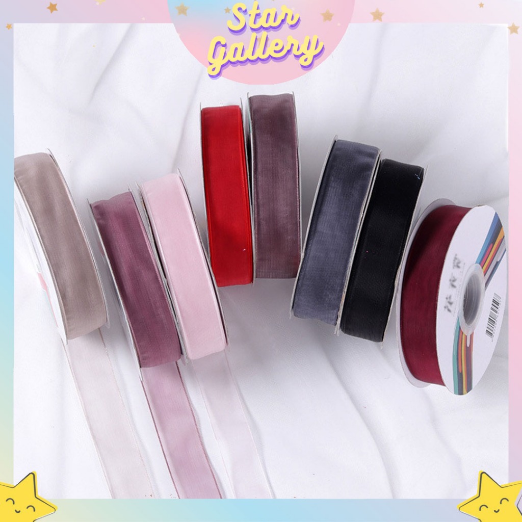 

(ROLL) PITA KADO SEMI TRANSPARAN ORGANZA IMPORT LEBAR 2.5CM PREMIUM PITA BOUQUET PT04