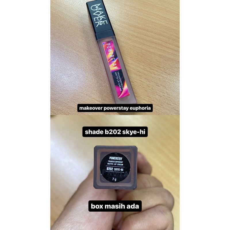 WTS JUAL PRELOVED MAKE OVER Euphoria Powerstay Transferproof Matte Lip Cream Shade B202 Skye-Hi