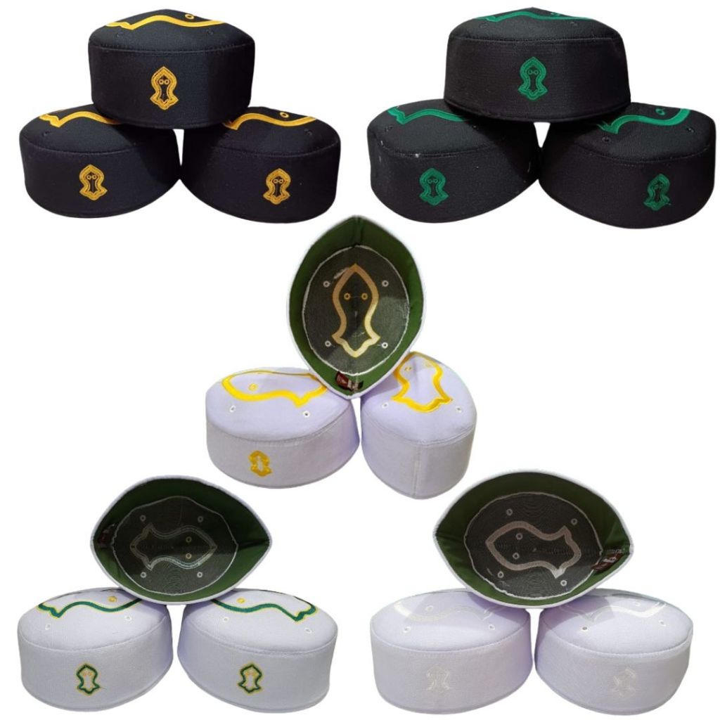 Grosir 10 pcs - Peci Kopiah Malaysia Lokal Super Logo Terompah Warna |- SLW-NZ  Basmalah Muslim Stor