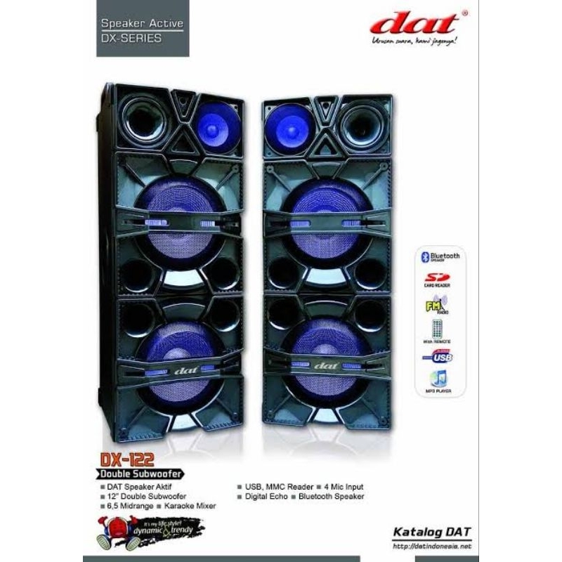 Speaker Active DAT DX-122 12 inchi Double Subwoofer Speaker ...