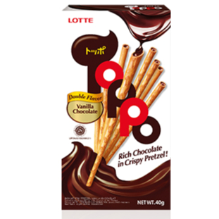 

[PASURUAN] Lotte Toppo Vanilla Chocolate 17 gram Rich Chocolate in Crispy Pretzel