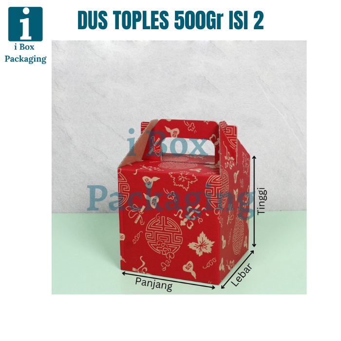 

[ 10 pcs ] Box Tenteng Dus Toples 500Gr Isi 2 Imlek Kotak Kue Kering Packaging Hampers Parcel Chinese New Year Sincia