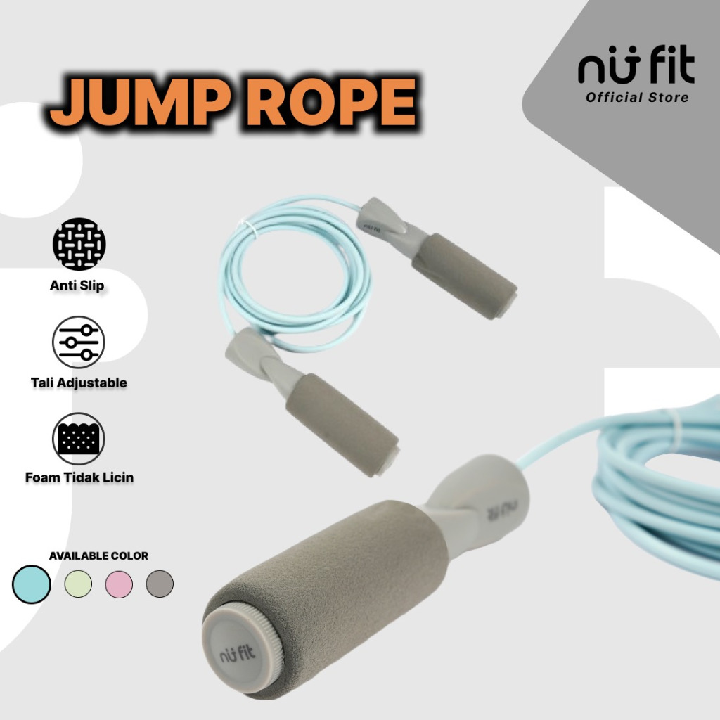 NU - FIT  - Skipping Premium  - Tali Skipping - Skipping jump - Lompat Tali  - Foam Jump Rope - Skip