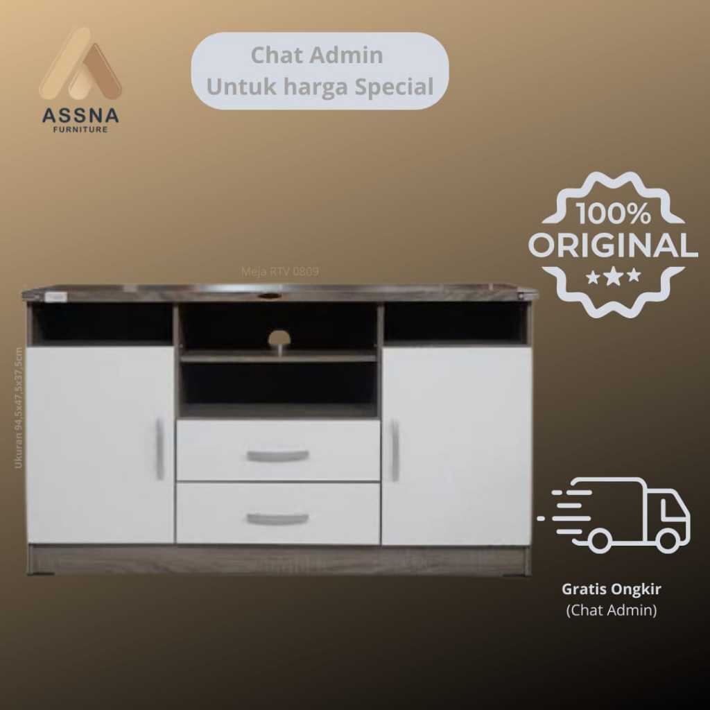 Meja Rak Lemari Tv Minimalis Abu Grey Romaro RTV-0809