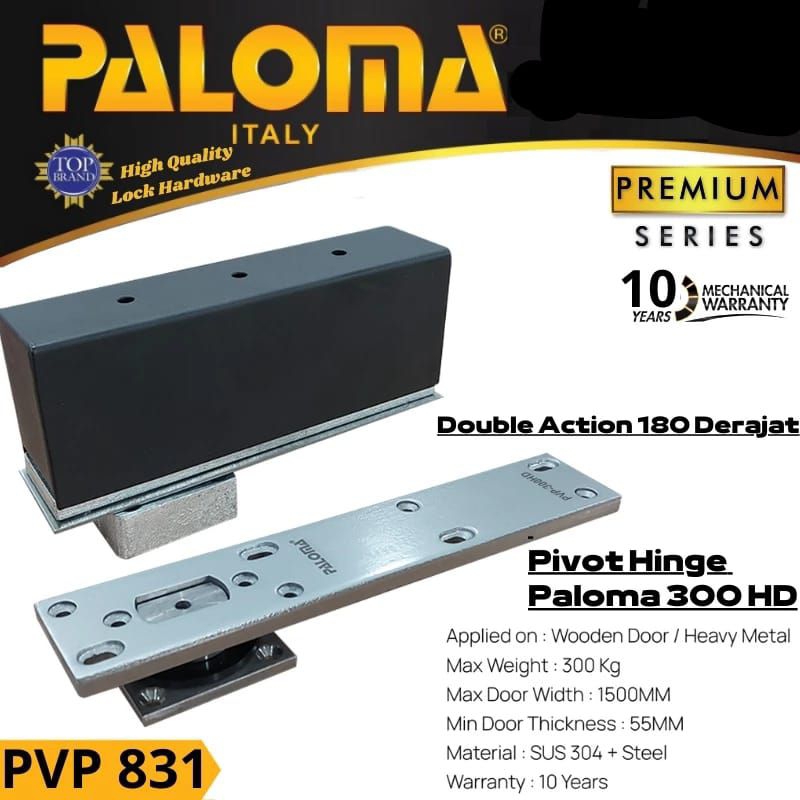 ENGSEL PIVOT PALOMA PVP 831 PIVOT TANAM MAKSIMAL PINTU BERAT 300 KG