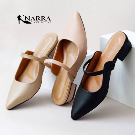 Mules wanita hak 3cm | mules murah elegan