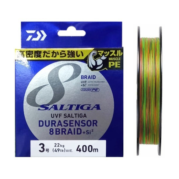 Senar PE DAIWA SALTIGA UVF DURASENSOR X8+SI2 400M | PE 3 s/d 5 | 49 s/d 66 Lbs | Multi Color