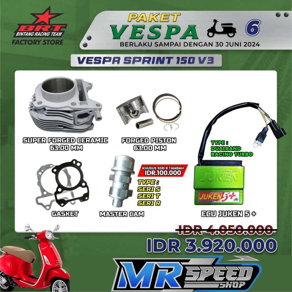 BLOK VESPA BRT VESPA IGET PAKET VESPA SPRINT 150 V3 BRT