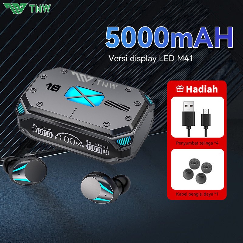 New Tnw M41 Headset Bluetooth Earbuds Tws Gaming Headphones Noise Cancelling Earphones With 5000Mah