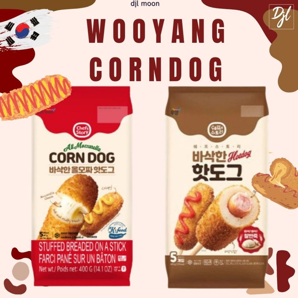 

Wooyang Corn Dog isi Daging dan Keju Mozarella 400g 1 Pak isi 5 Pcs