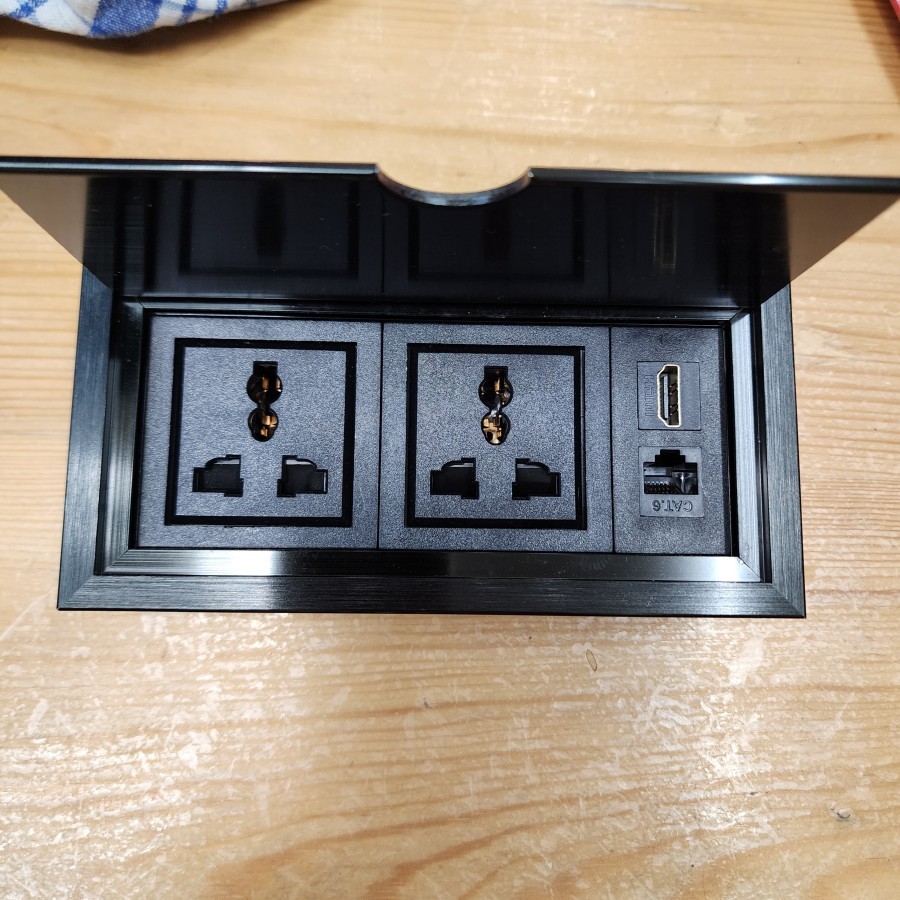 STOP KONTAK MEJA 2 UNIVERSAL HDMI LAN CAT6