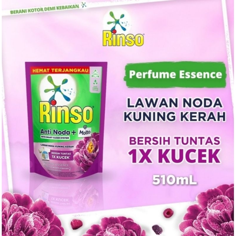 DETERJEN CAIR DETERJEN RINSO, DETERJEN POCHE,DETERJEN RINSO VIOLET RASPBERRY 510ML
