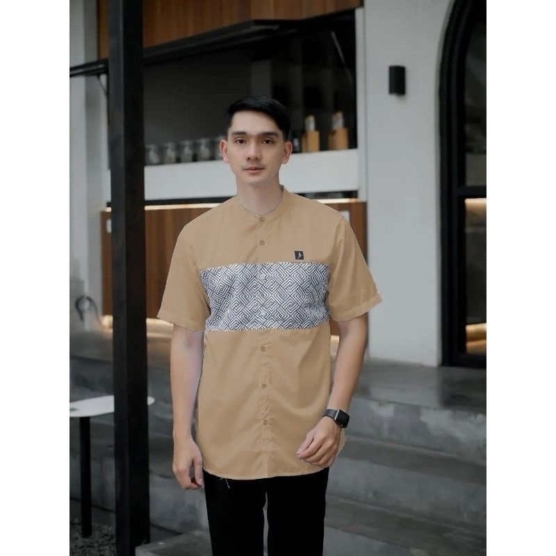 baju Koko pria dewasa qurta taqwa lengan pendek bahan  adem tebal pakaian muslim bisa COD