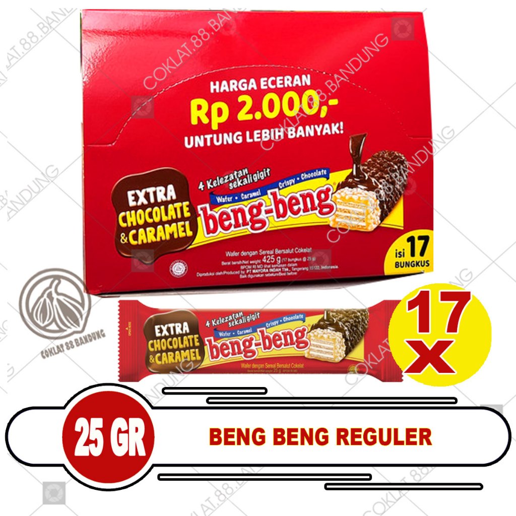 

BENG BENG 1 DUS ISI 17 PCS, BENG BENG 1 BOX ISI 17, BENG BENG COKLAT CARAMEL