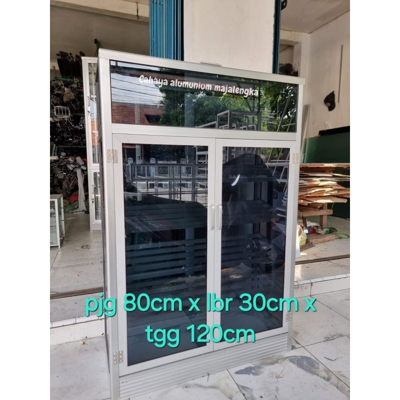 LEMARI RAK SEPATU KACA RIBEN