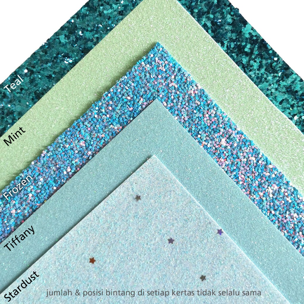 

Kertas Glitter Kasar Paper A4 A3 Frozen Blue Biru Tiffany , Scrapbook Scrap Book