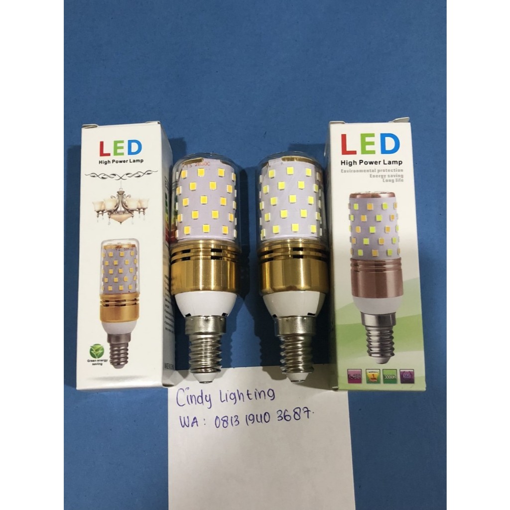 Lampu bohlam LED Corn candle hias terang gantung e14 12 watt