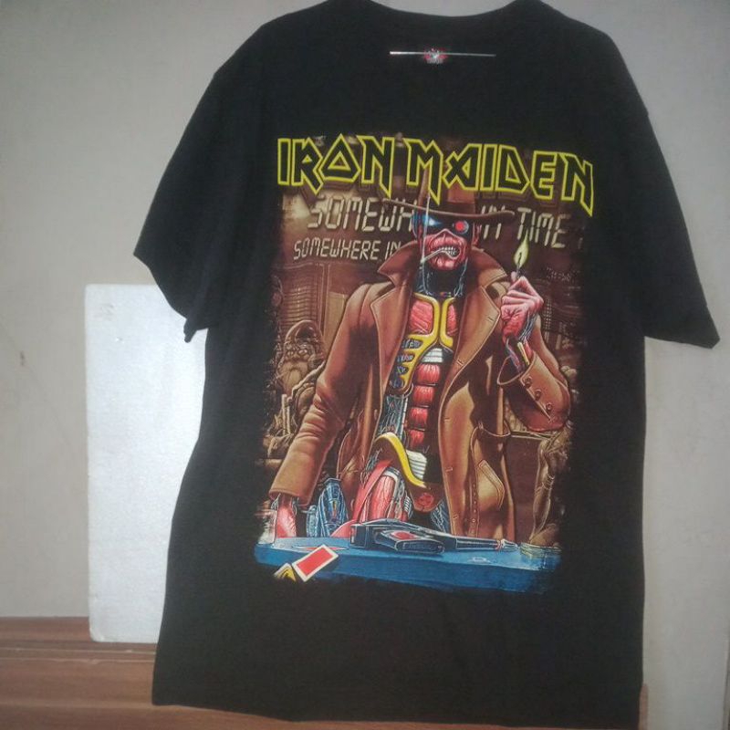 IRAN MAIDEN t shirt band size L tag label rock yeah (Thailand)  full print SECOND ORIGINAL