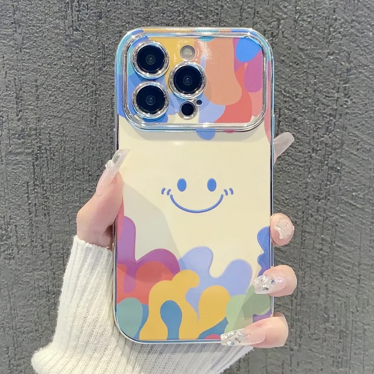 Senyum Pelangi Sederhana Case hp iPhone 11 PRO MAX XS XR 12 13 14 15 PLUS