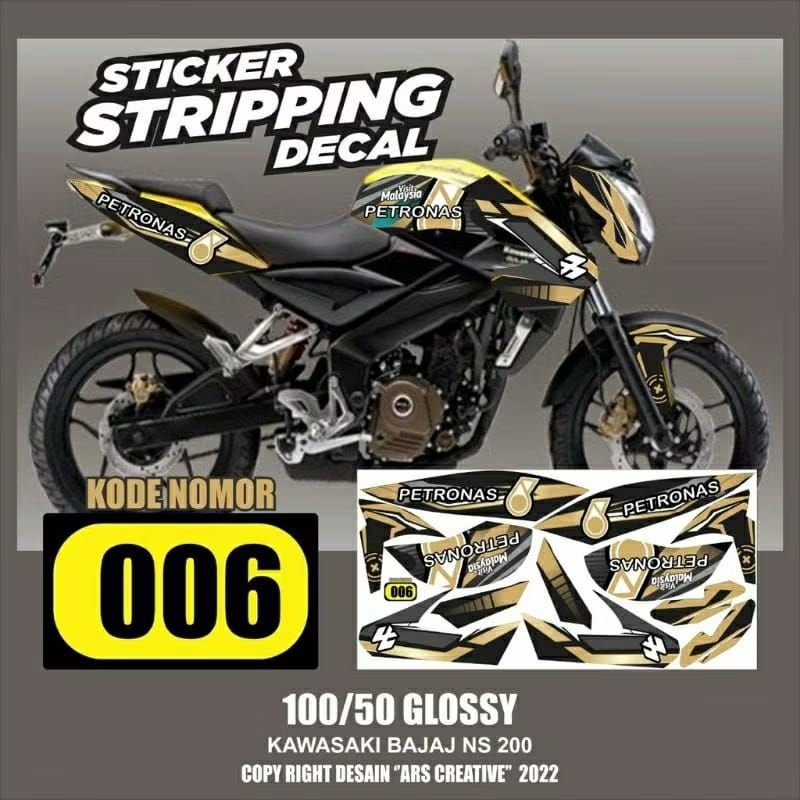 Bisa COD Striping Decal bajaj NS 200 stiker bajaj kode 006