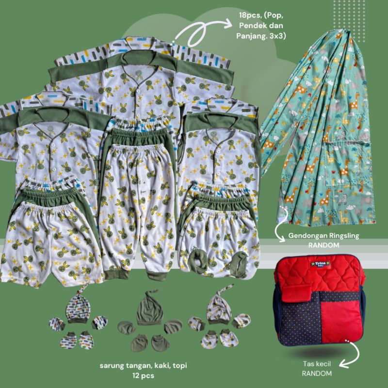 TRINA BABY PAKET BROJOL BAYI BARU LAHIR FREE GENDONGAN TAS BAYI