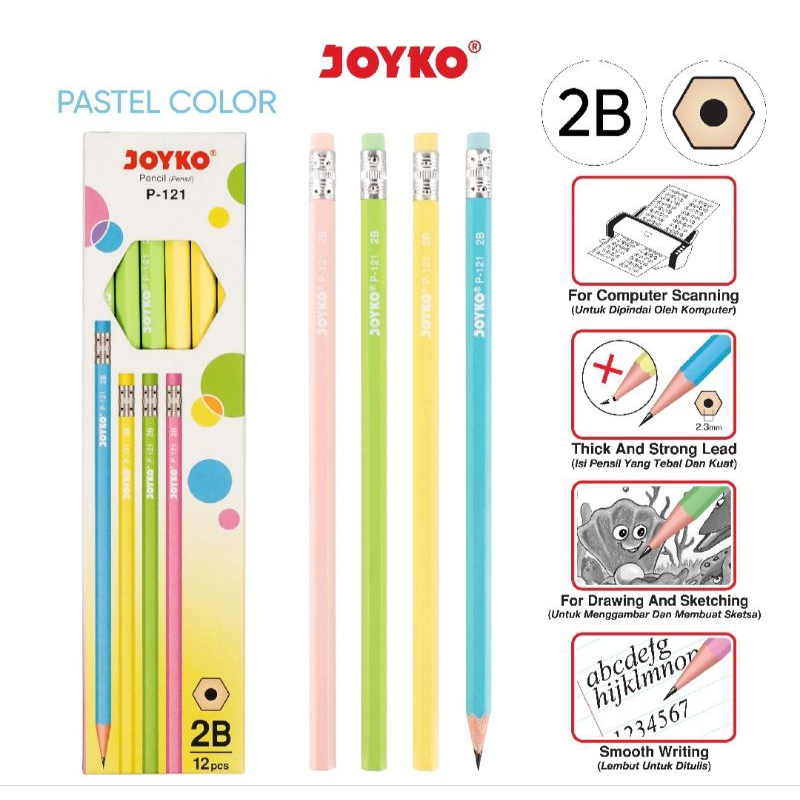 

PENSIL JOYKO 2B 1 BOX 12 PCS
