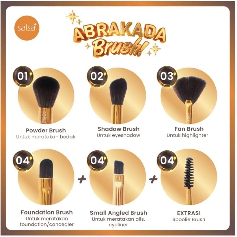 SALSA Abrakada Brush - Kuas Make Up Set Brush Pemula Alat Rias Lembut