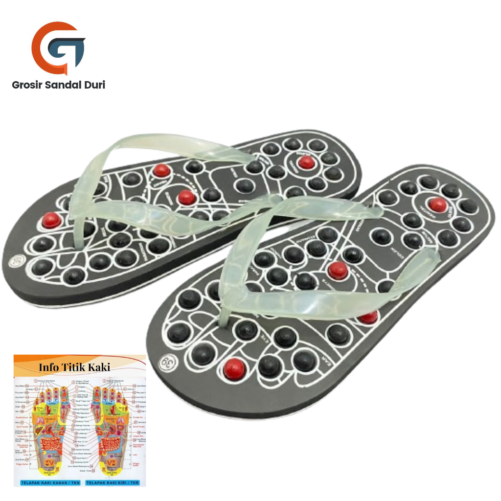 Sandal Jepit Kesehatan Rematik Sendal Therapy Refleksi Sandals Pijat Karet Kayu Pria dan Wanita Send