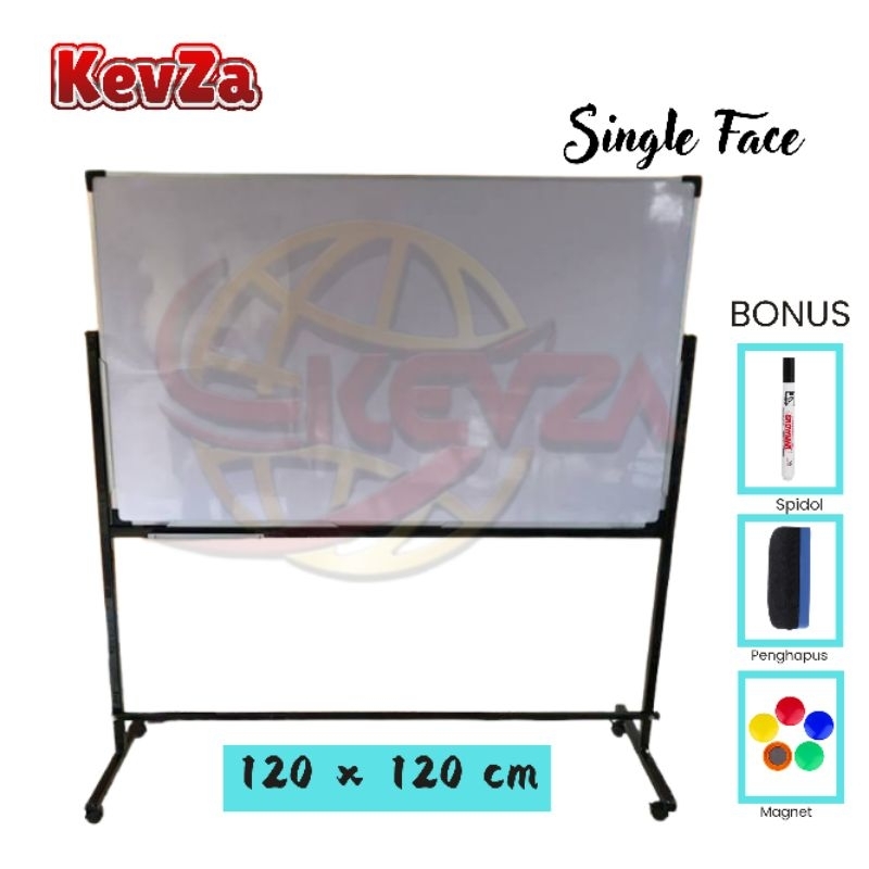 

Papan Tulis Whiteboard Single Face Standing Besi + MAGNETIK 120×120 cm