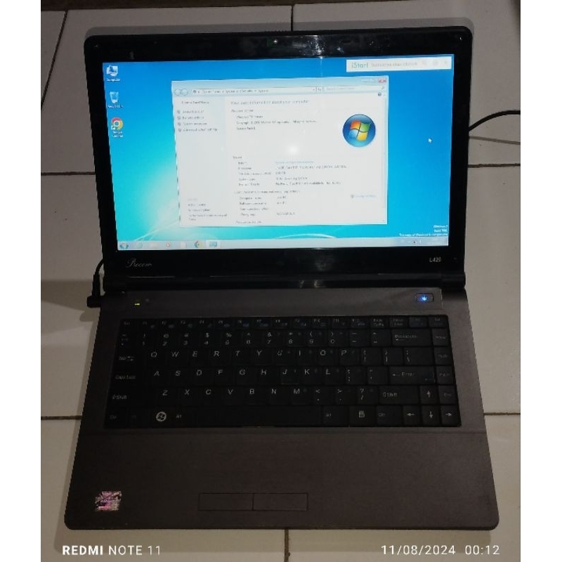 Laptop procom L420 intel core i7 DDR3 minus batre drop & tidak ada charger
