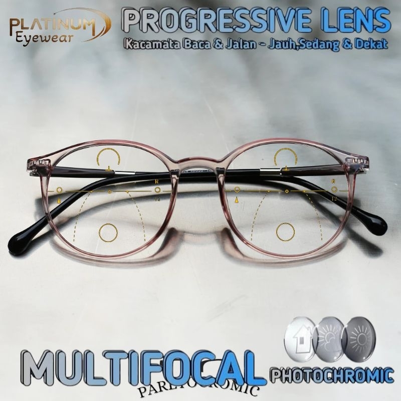 Kacamata Progresif Photochromic Pria/Wanita | Kacamata Baca dan Jalan | Kacamata Baca plus kacamata 