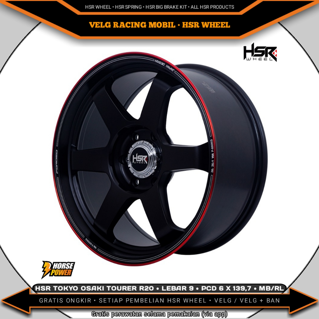 Velg R20 • Mobil 6 Baut Roda • Single Pcd 6 x 139,7 • Hsr Tokyo Osaki Tourer