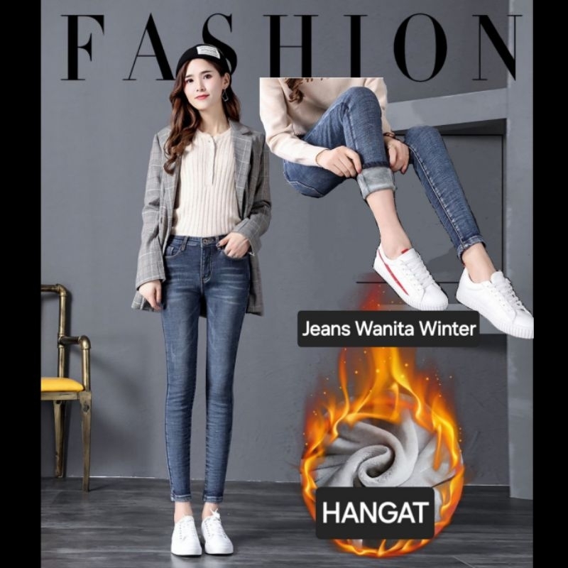 Celana Musim Dingin / Celana Jeans Musim Dingin Wanita / Long John Thermal Leggings 019