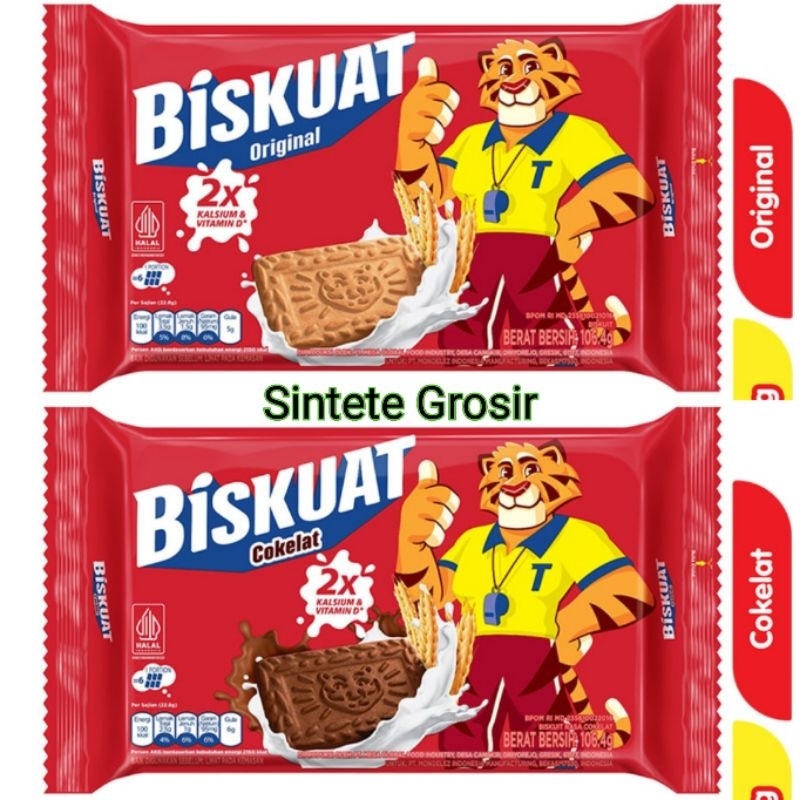 

Biskuat Biskuit Susu Original & Cokelat isi 106,4 gram