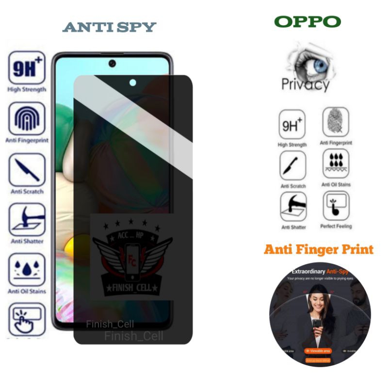 Tempered Glass Spy Oppo OP A60 A1k OP A3S OP A5S  OP A7  OP A60 OP A80 Op A8 OP A9 Op A9X Op A11 Op 
