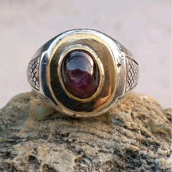 natural Ruby Star ring perak