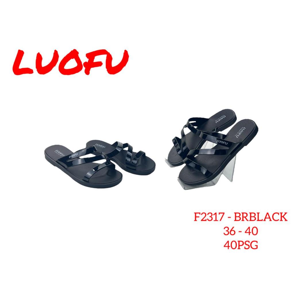 Luofu Sandal Jelly Karet Kokop Luofu F2317-BRBLACK  (K7)