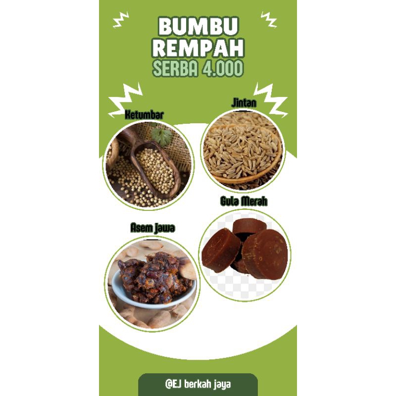 

Bumbu rempah kering serba murah Asem jawa|ketumbar|jinten|Gula merah